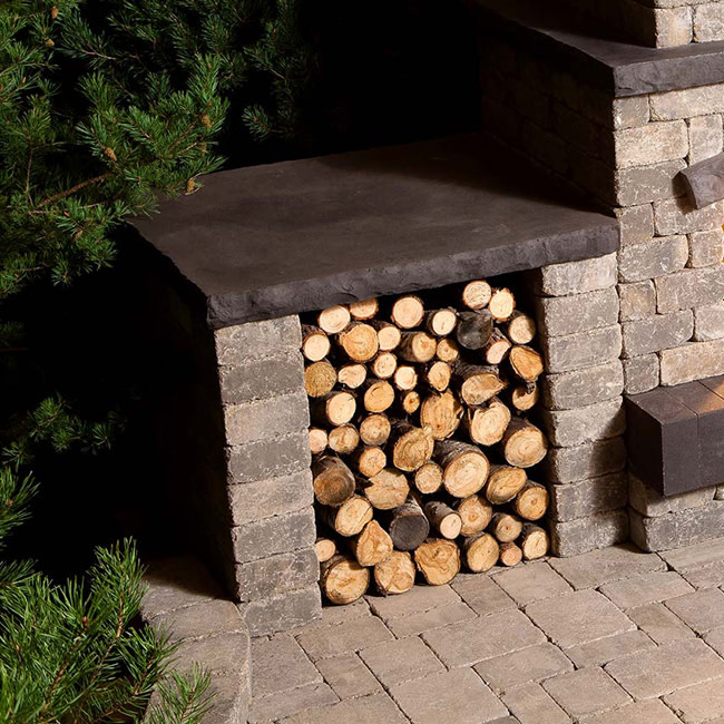 Stone firewood storage hotsell