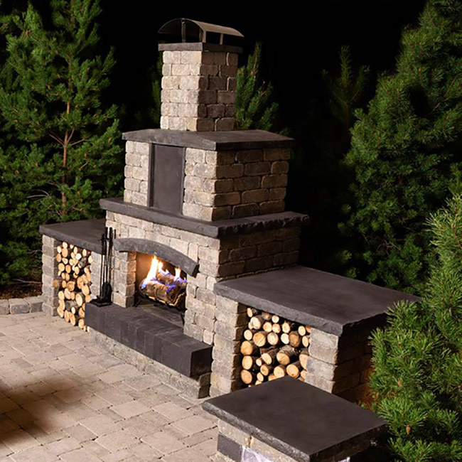 Barkman Quarry Stone Fireplace Kit (103 x 52 x 40) Sierra Grey