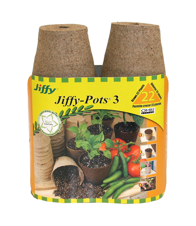 Jiffy Pots 3" Round, Bonus 22 pack - Single