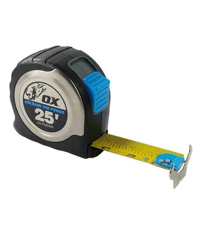 OX Pro Stainless Steel Tape Measure - 25ft - 1-3/16" / 30mm Wide Tape
