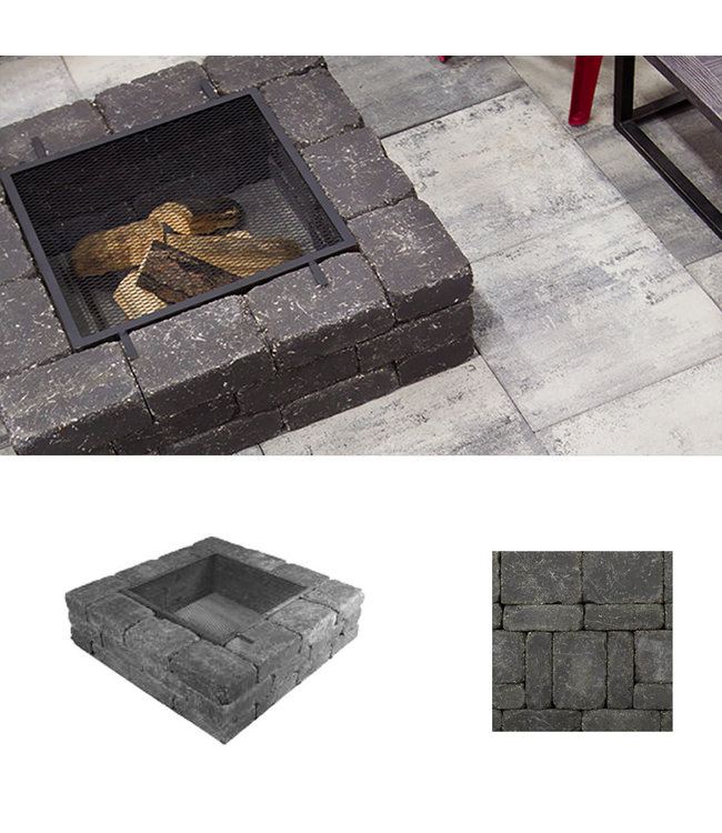 Belgard Weston Stone Flat Fire Pit Kit w/Flat Spark Arrestor