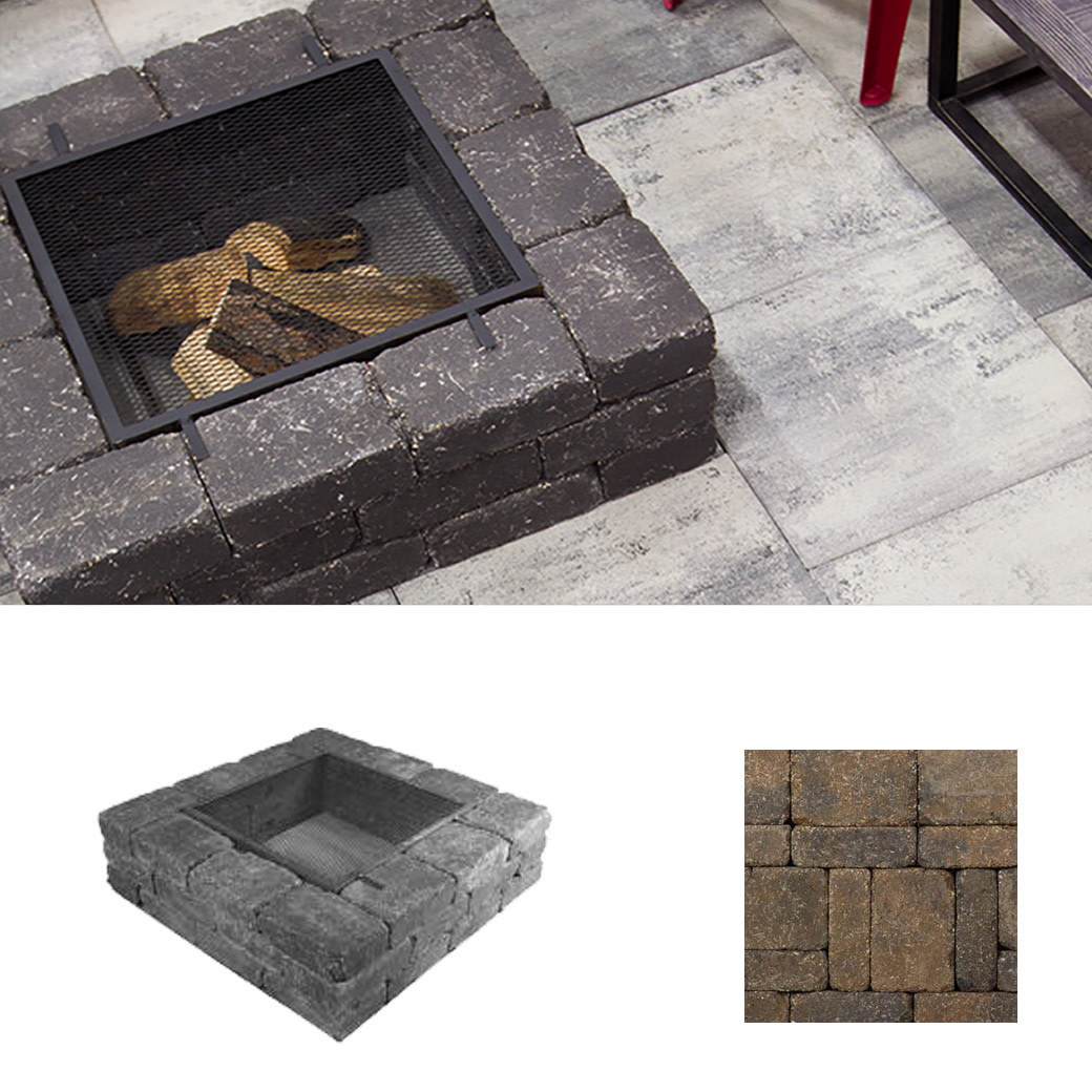 Belgard Weston Stone Flat Fire Pit Kit w/Flat Spark Arrestor