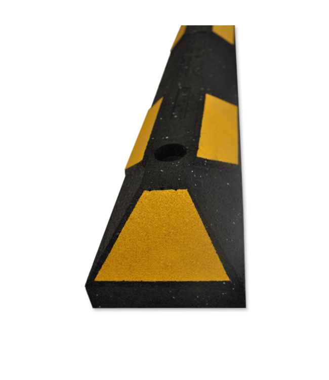 Rubber Parking Curb 6' Black with Yellow Stripes