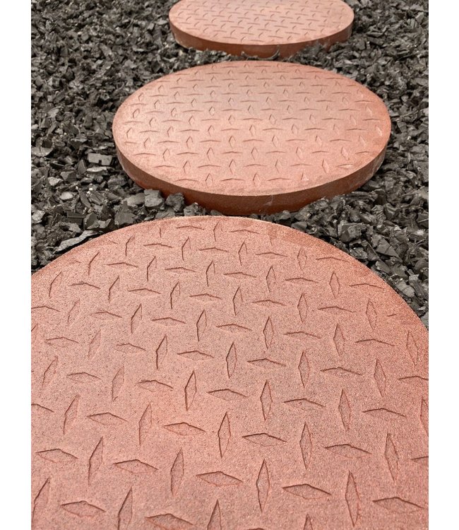 Rubber Landscape Stepping Stones 14" Round Brick Red