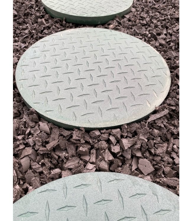 Rubber Landscape Stepping Stones 14" Round Grey