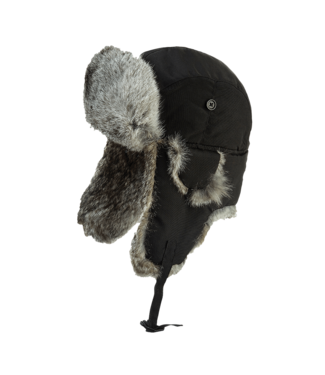Tough Duck Tough Duck Aviator Hat with Rabbit Fur - Black