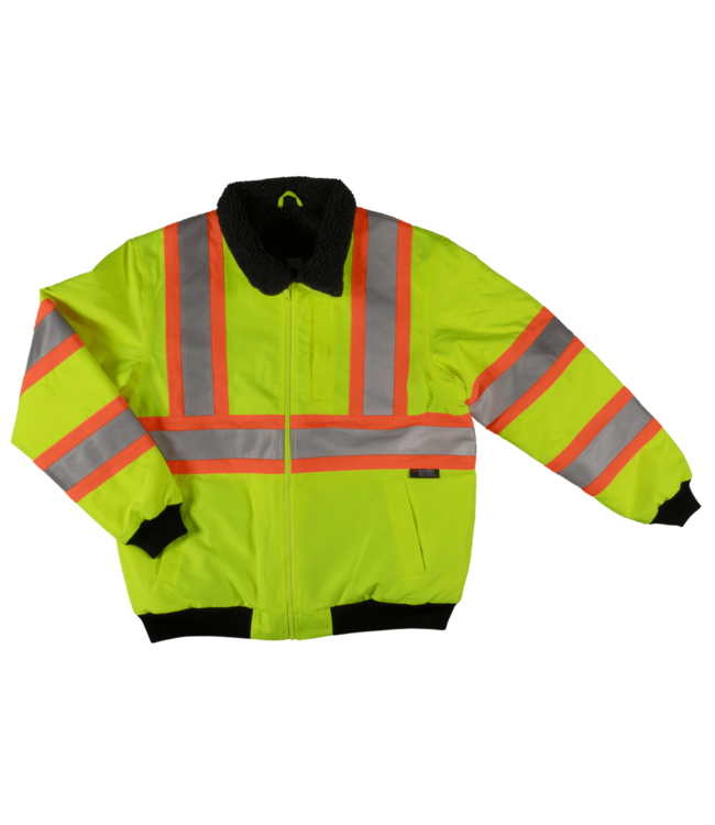 Tough Duck Sherpa Lined Safety Jacket - Fluorescent Green