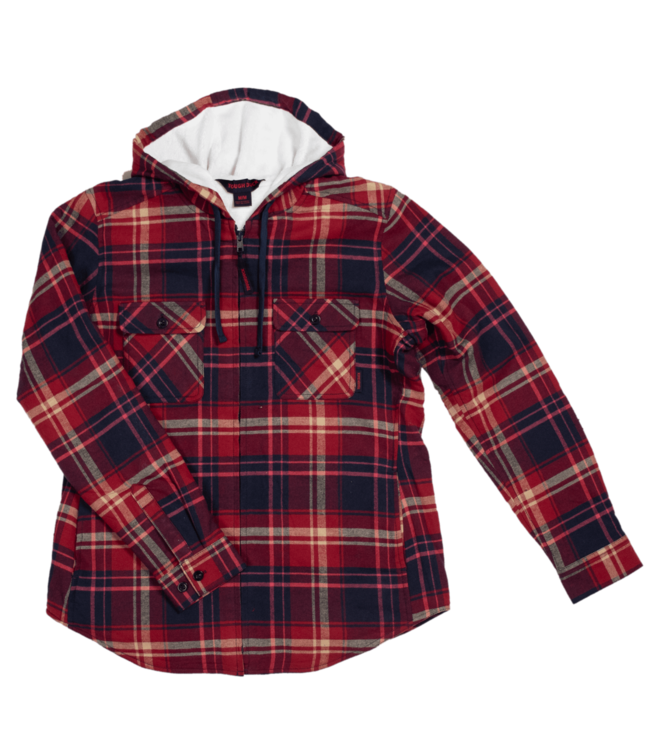 Tough Duck Women's Plush Pile-Lined Flannel  - Red/Navy Plaid