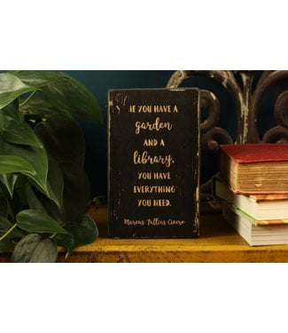 Daisy Thirteen Small Wooden Sign - Garden and Library