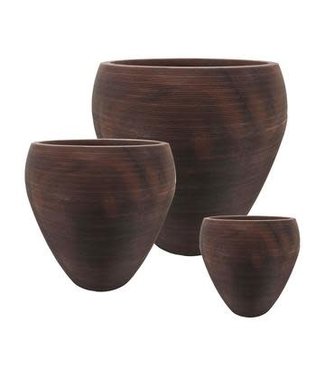 Livingstone Linea Ellipse Planter - Burnt Cement