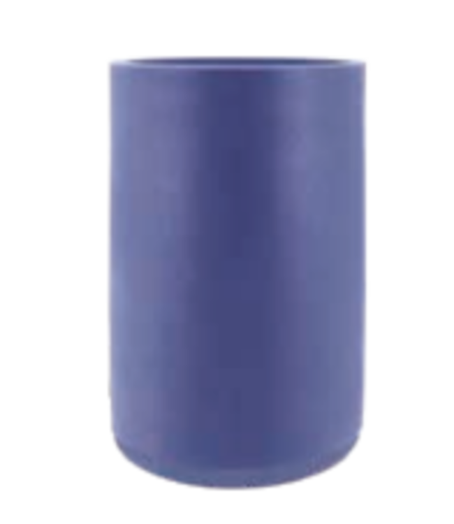 Round Cylinder Planter with Removable Base - Denim