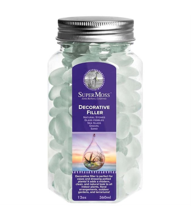 Soft Glass Pebbles, Frosted White, 11Oz Jar