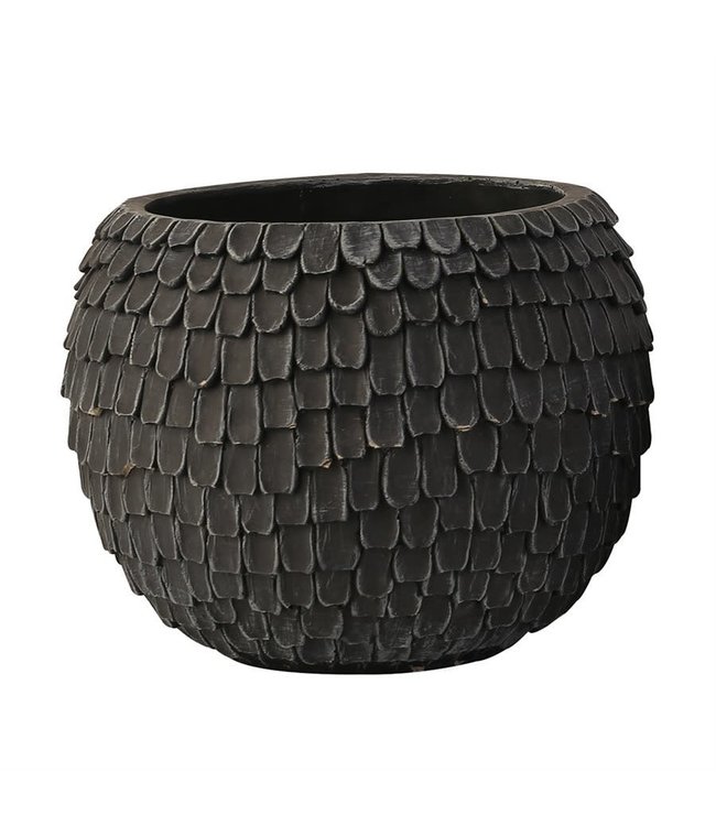 Ruffle My Feathers Charcoal Planter 16x16x11cm