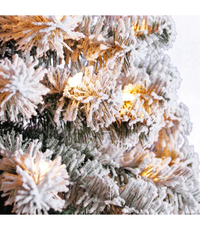 4 Ft. Pre-Lit Snowy Cypress Artificial Christmas Tree