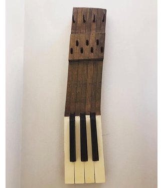 Transfigured by Kari (C) Piano Key Holder Plain Wood with Black Hooks