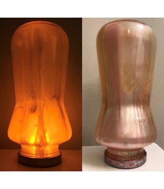 Transfigured by Kari (C) Glass Lantern Pink & Gold Jar