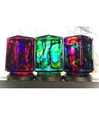 Transfigured By Kari Glass Lantern Red & Purple Alcohol Ink