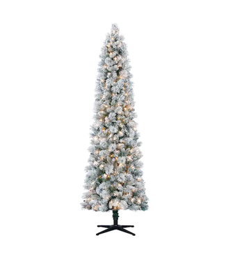 Livingstone 7ft. Pre-Lit Snowy Artificial Christmas Pencil Tree