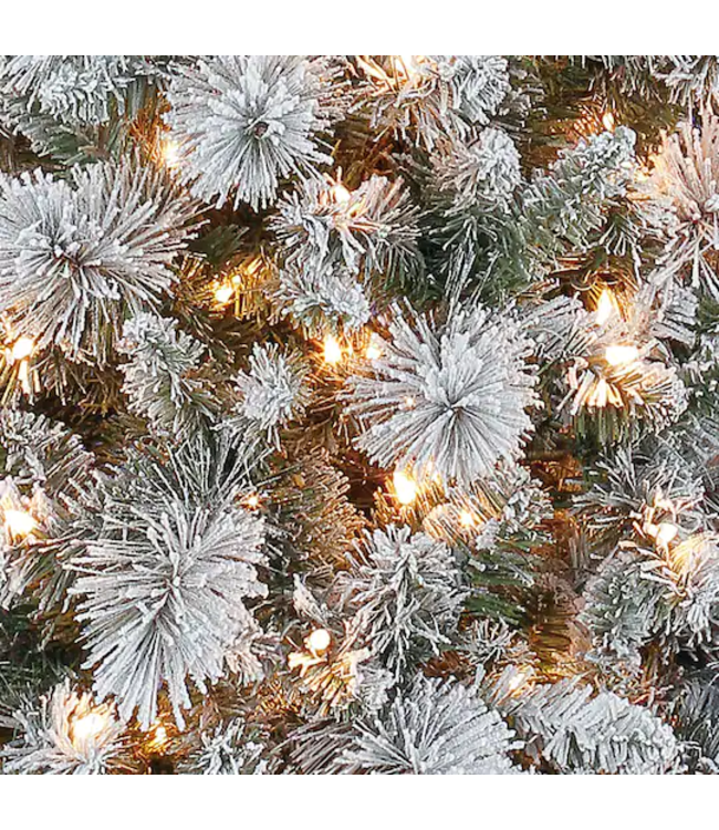 7ft. Pre-Lit Snowy Artificial Christmas Pencil Tree