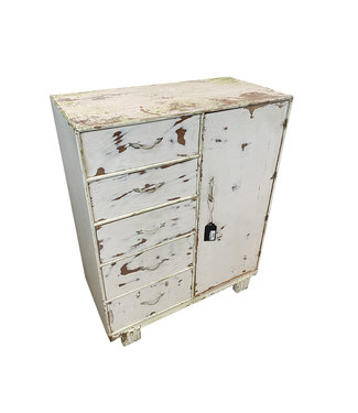 Ma's Vintage & Antique (C) Chippy White Dresser Upright