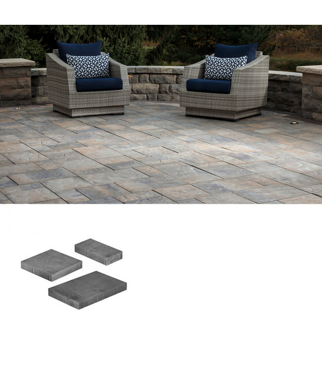 Belgard Origins 12 3-Piece Modular Paver (Slate Textured Finish) (Price per Pallet Layer - 12 SqFt)