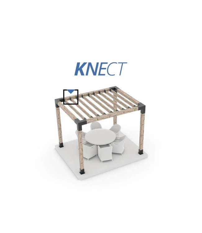 Toja Grid KNECT Pergola Top Rafter Bracket For 2x6 Wood Posts (8 Pack)