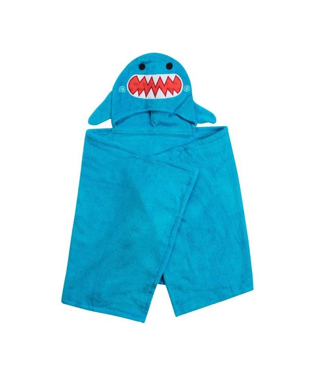 Kids Plush Terry Hooded Bath Towel Shark 2Y+