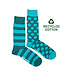 Men's Recycled Cotton Green Stripe & Dot Socks