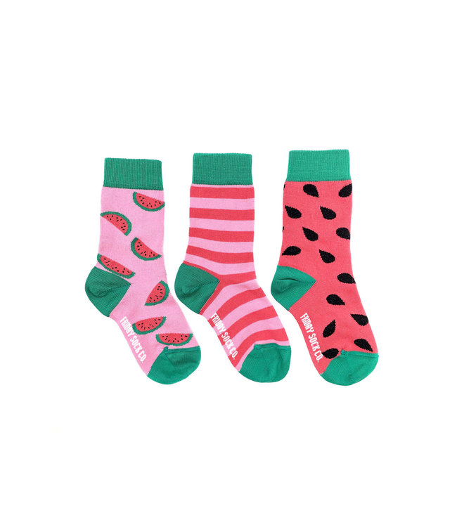 Kid's Inside Out Watermelon & Stripe Socks
