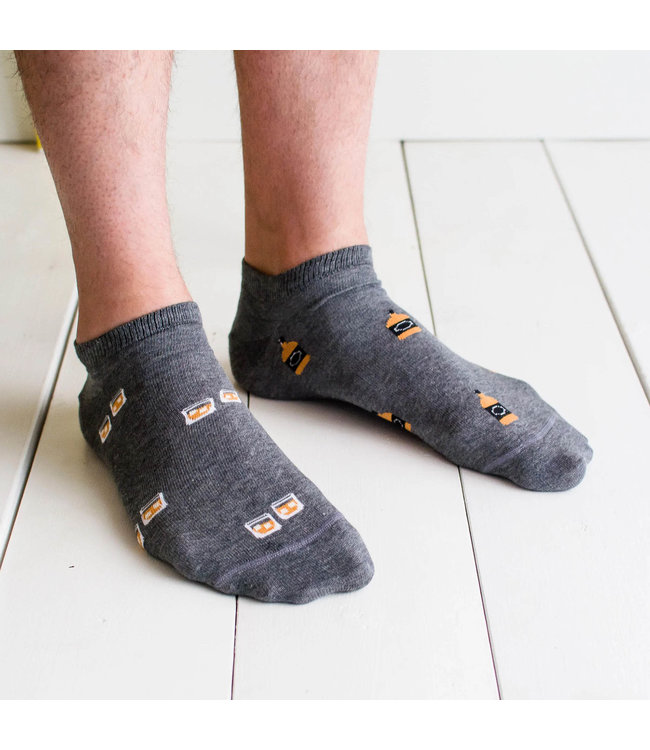 Men's Glass & Bottle Whiskey Ankle Socks