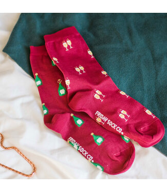 Friday Sock Co. Women's Champagne & Glass Socks