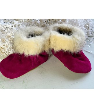 Made By Martha (C) Moccasin Bootie Pink W/Fur-7T