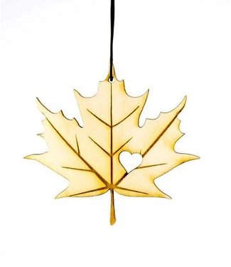 Fresh Emblem Maple Leaf Heart- Rescentable Wood Air Freshner