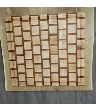 Dusty Woodworks (C) Butcher Block Checker style w/ Drip edge 14.75"x15.75"