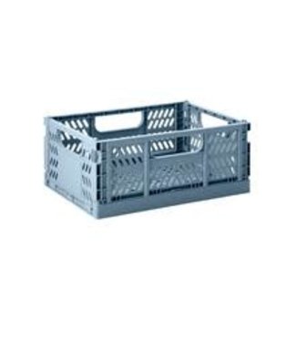 3 Sprouts Modern Folding Crate Blue-Medium