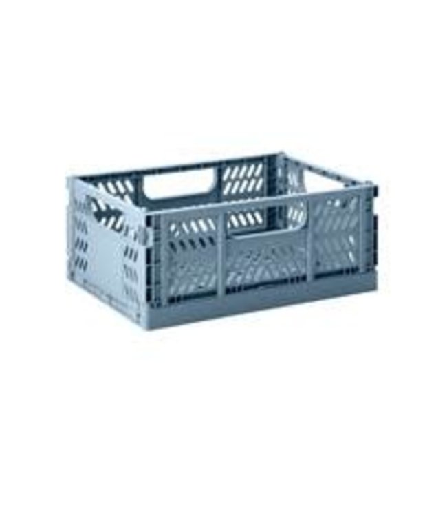 Modern Folding Crate Blue-Medium