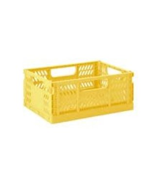 3 Sprouts Modern Folding Crate Yellow-Medium