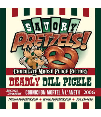 Chocolate Moose Fudge Factory Savory Pretzels - Deadly Dill 200g
