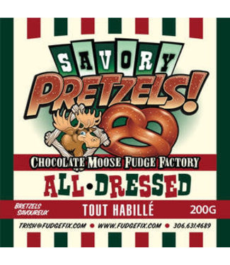 Chocolate Moose Fudge Factory Savory Pretzels - All Dressed 200g