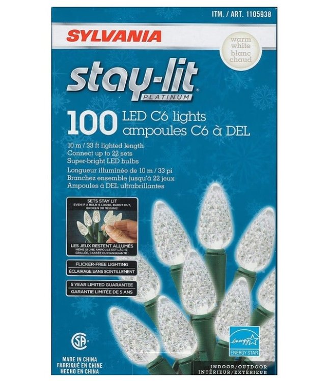 Sylvania Stay-Lit LED Warm White Lights