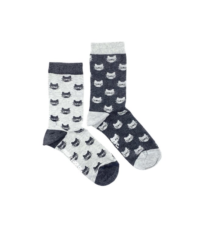 Women's Socks | Grey Cats| Women's 5-10