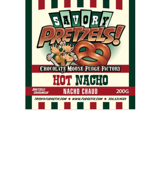 Chocolate Moose Fudge Factory Savory Pretzels - Nacho Cheese 200g