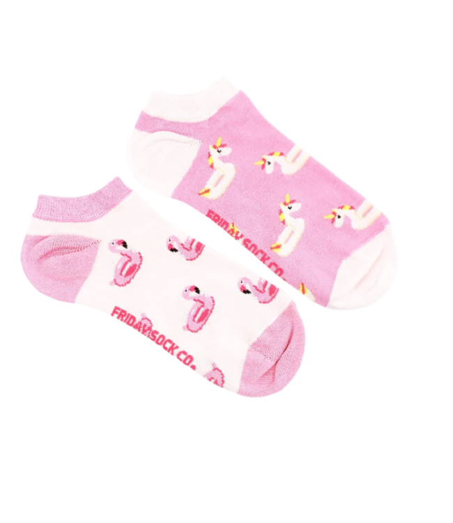 Women's Ankle Socks | Unicorn and Flamingo Pool | Women's 5-10