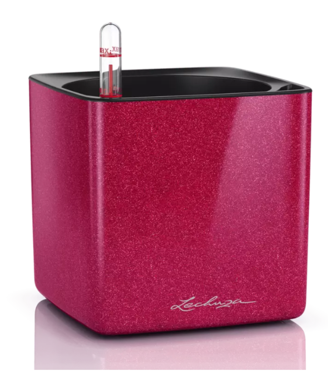 LECHUZA CUBE Glossy Kiss Poly Resin Table Square Planter