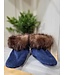 Moccasin Bootie Blue W\Fur- 5T