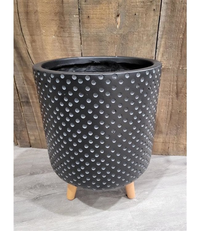 12" Giselle Medium Anti-black Specked Planter with Legs