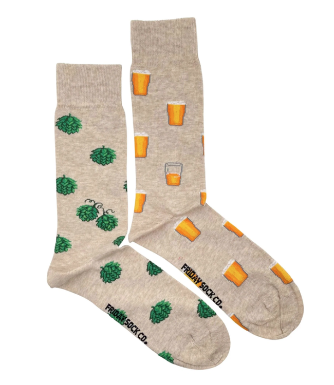 Men's Socks | Beer & Hops V2 | Alcohol | Eco | 7-12
