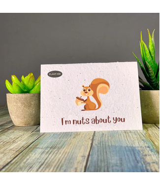 Plantable Greetings I'm Nuts About You Squirrel Plantable Greeting Card