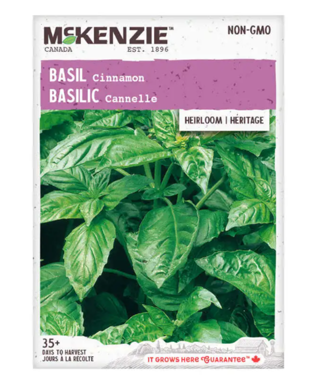 Mckenzie Herb Basil Cinnamon Heritage Seed Packet