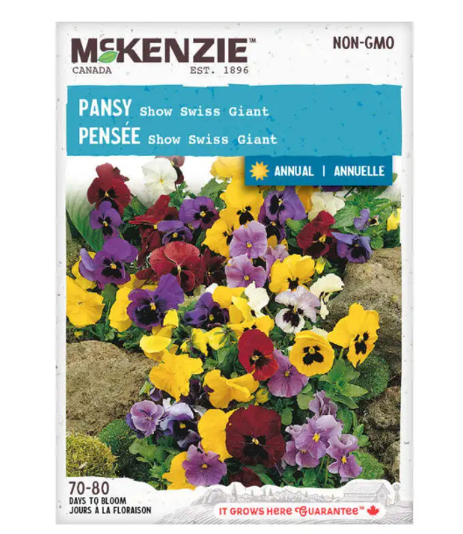 Mckenzie Pansy Show Swiss Giant Seed Packet